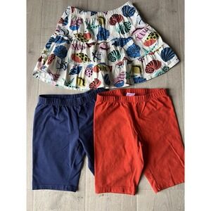 Hanna Andersson Girls Shell Tiered Ruffle Skort Size 10 (140) Biker Shorts Lot